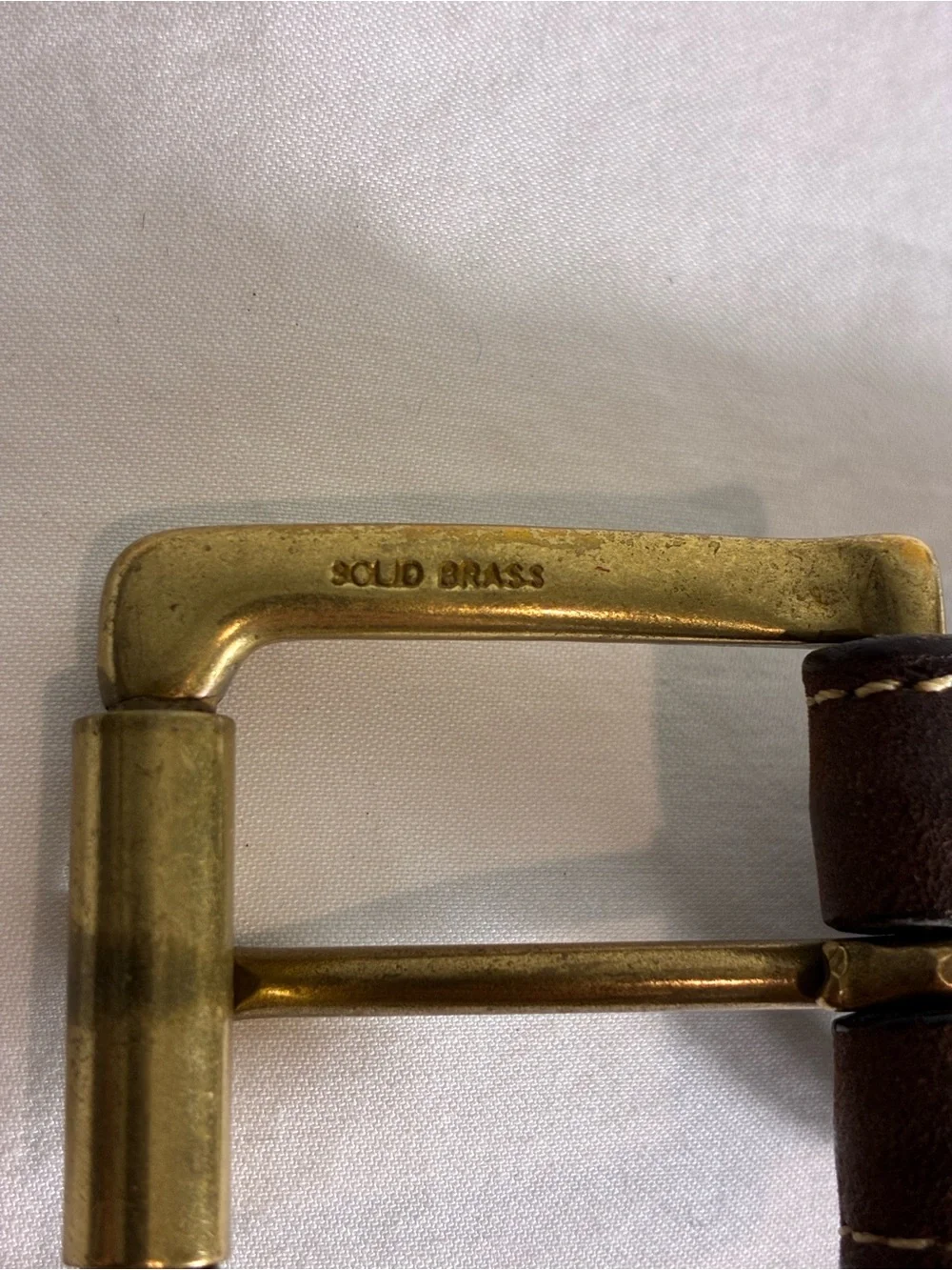 Jos. A. Bank Mens Brown Leather Belt Sz 36 with Solid Brass Buckle
